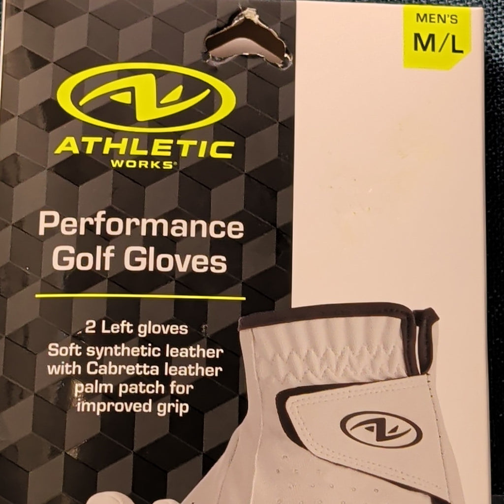 NEW Athletic Works Performance Golf Gloves 2-Pack | Size M/L | 2 Left Hand Glove
