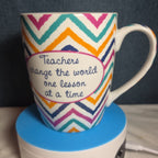 Mud Pie Francesca's Teacher Quote Mug Colorful Chevron 2012