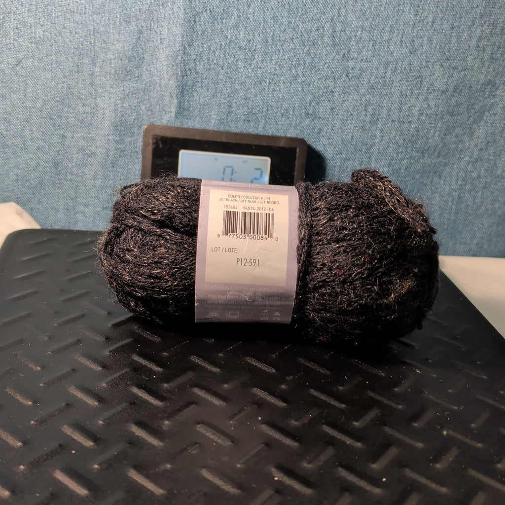 Loops & Threads Dewdrops Yarn #14 Jet Black Sequins Mohair Bulky DISCONTINUED