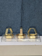Set of 6 Modern Gold Hexagon Napkin Rings | Metal Geometric Table Decor | NEW