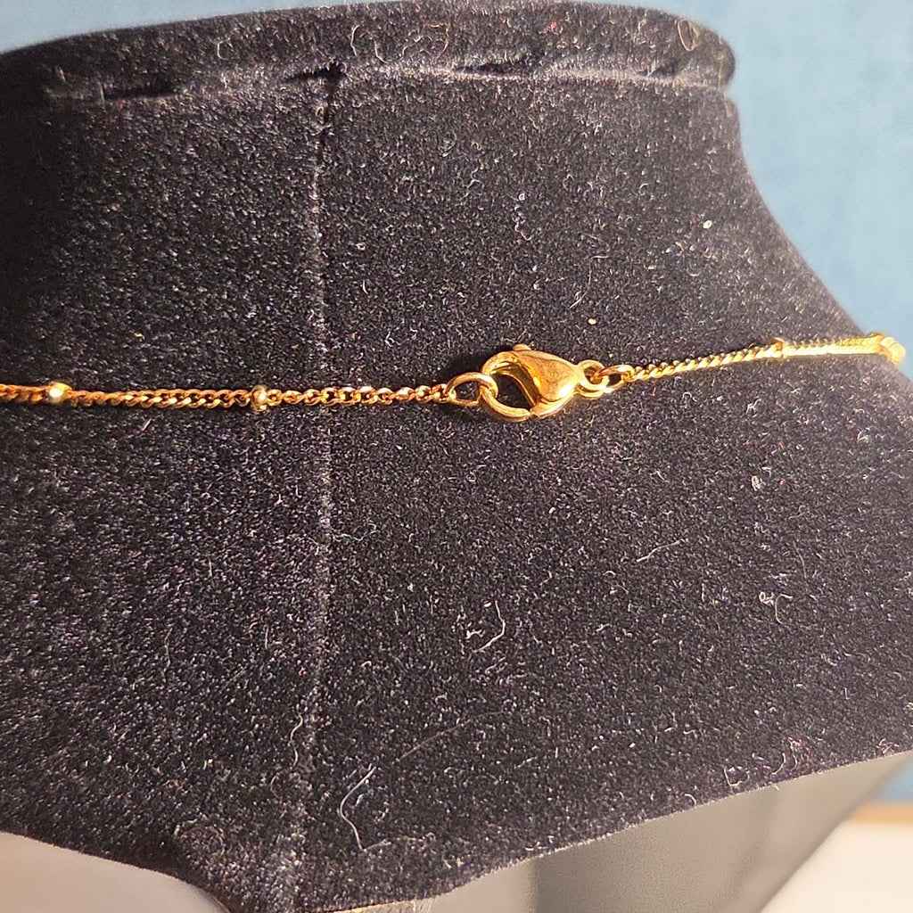 Y Initial Bubble Letter Necklace Gold Tone Satellite