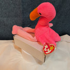 TY Beanie Baby - PINKY the Pink Flamingo (10 inch) - MWMTs Stuffed Animal Toy