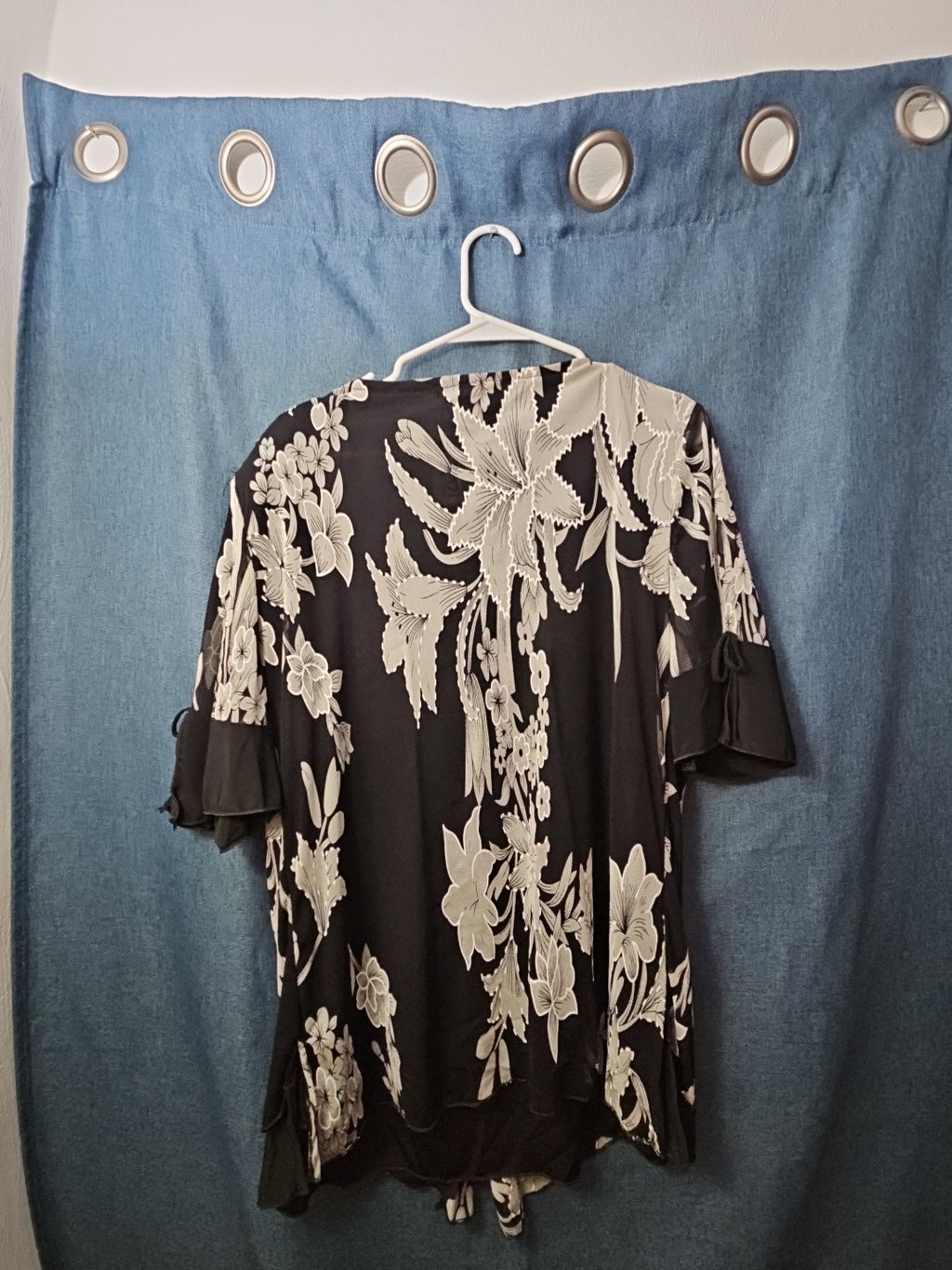 NWT Appointments 1X Whimsigoth Blouse Black Mesh Floral Fairycore Y2K Ring Top