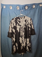 NWT Appointments 1X Whimsigoth Blouse Black Mesh Floral Fairycore Y2K Ring Top