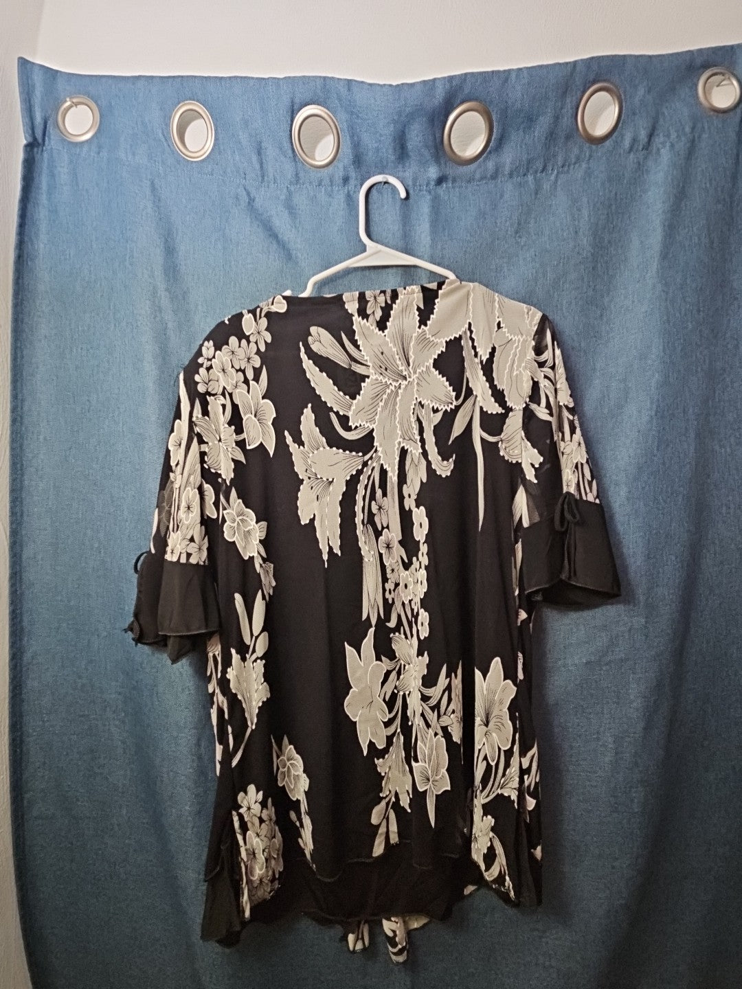 NWT Appointments 1X Whimsigoth Blouse Black Mesh Floral Fairycore Y2K Ring Top