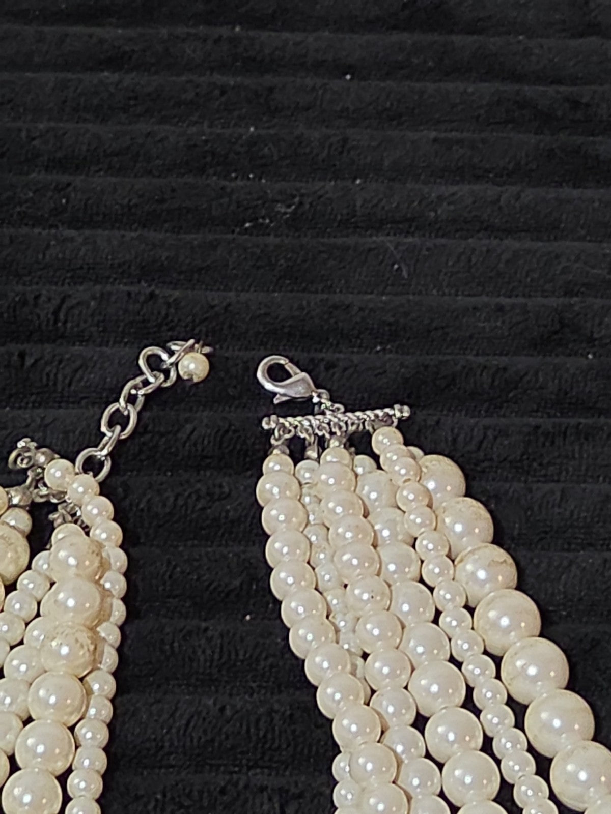 Multi Layered Faux Pearl Statement Necklace Coquette Vibe