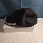 Black Rhinestone Trim Baseball Cap Peng Yuan