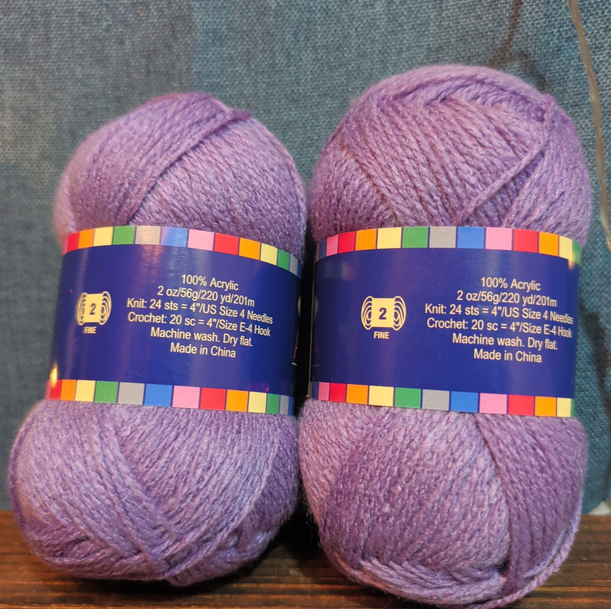 Herrschners Afghan Yarn 2 Ply Grape Frost Purple Acrylic 2 Skein