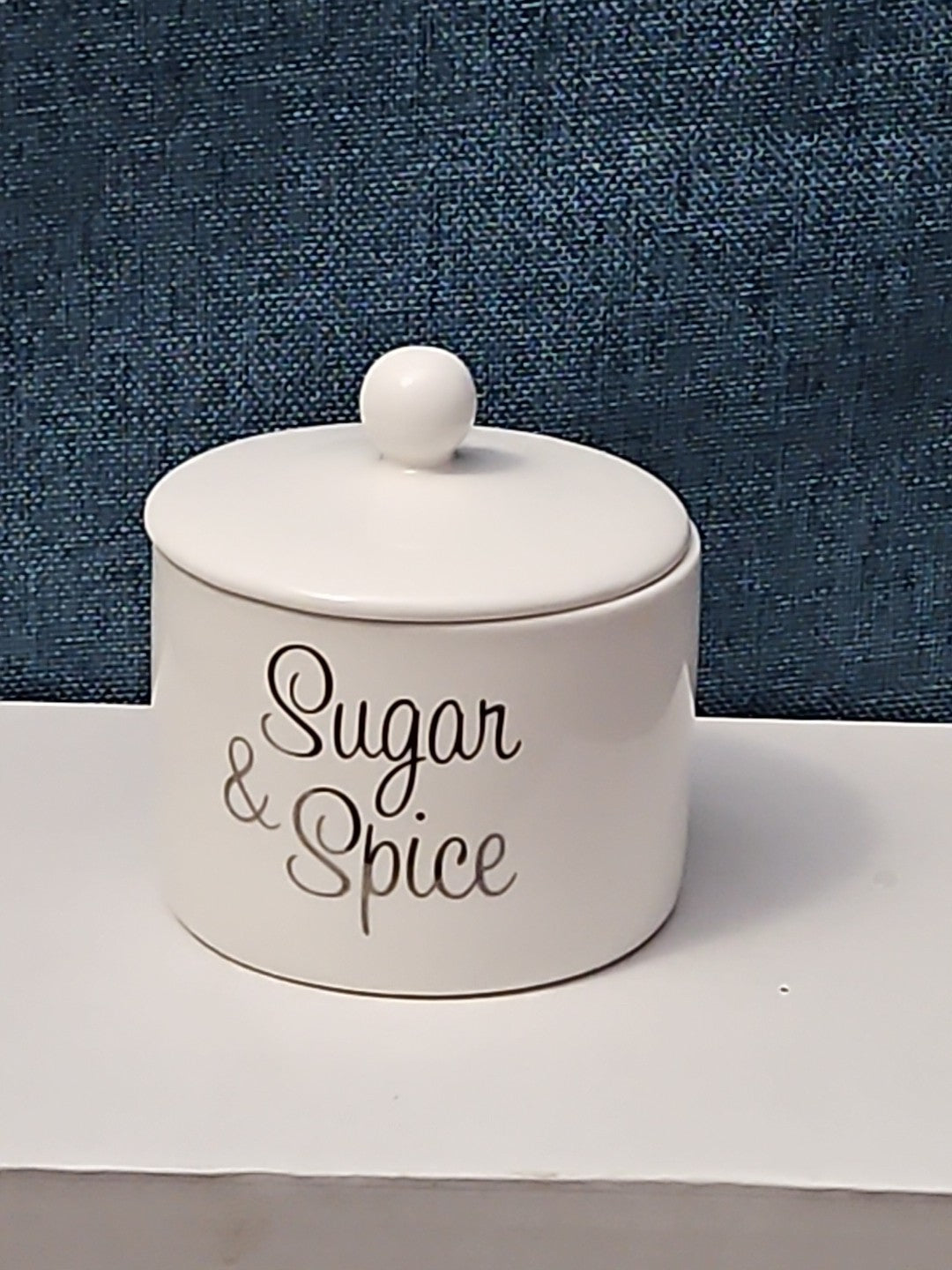 Ceramic Sugar Bowl with Lid | "Sugar & Spice"