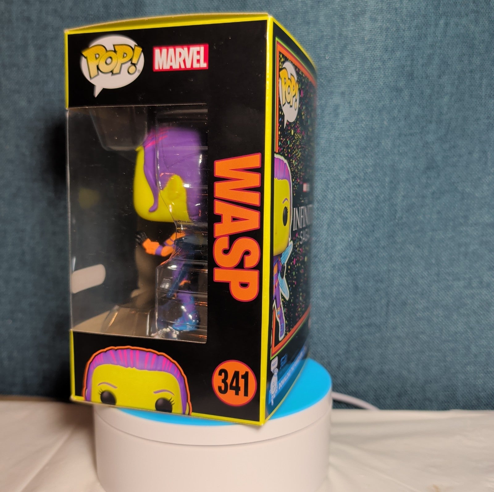 Funko Pop Marvel Infinity Saga Blacklight Wasp 341 Target Exclusive in Protector