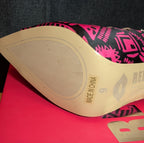 RedKiss Summerdance High Heels Size 9 Pink Black Caged Booties Stiletto Boxed