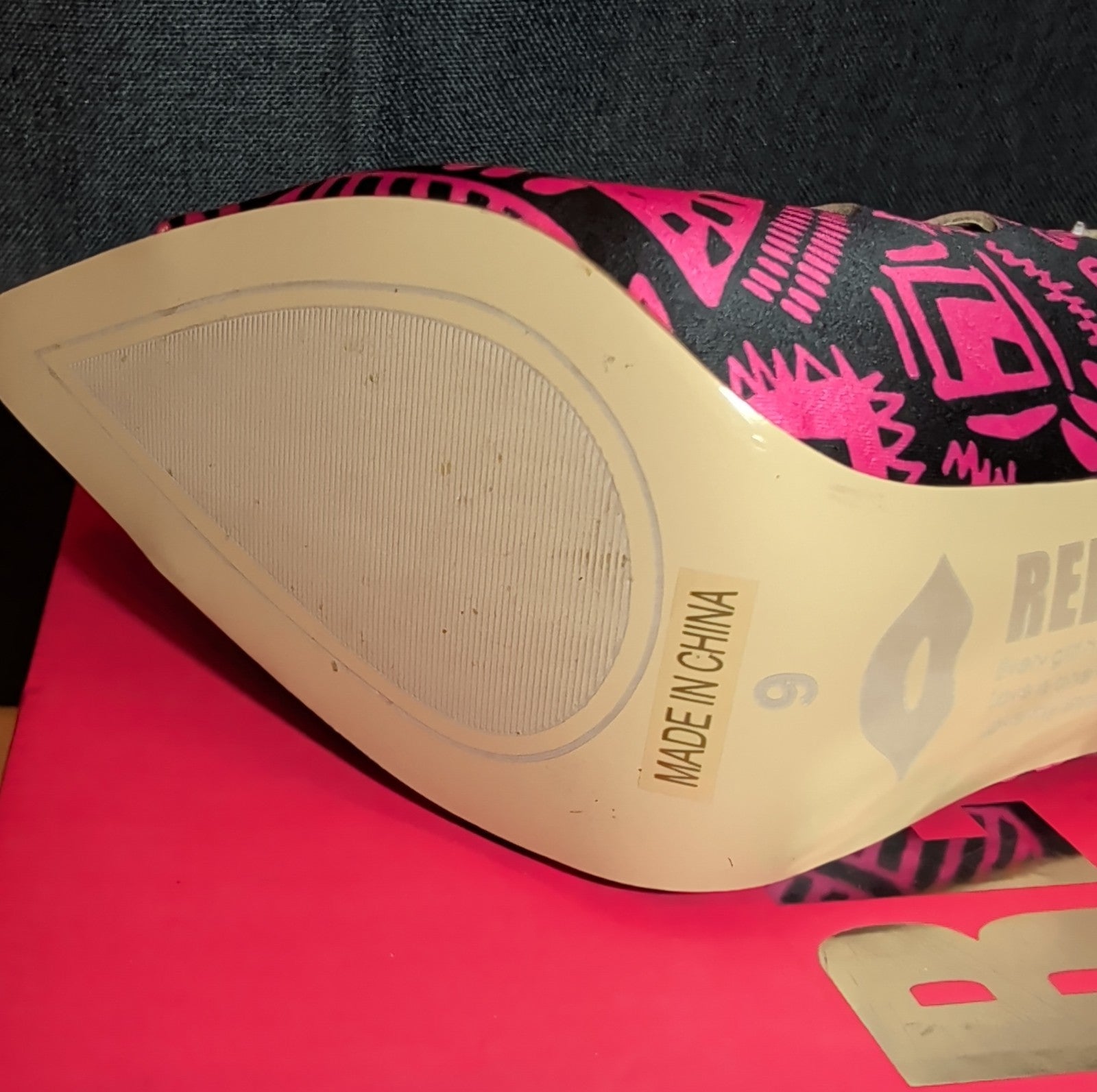 RedKiss Summerdance High Heels Size 9 Pink Black Caged Booties Stiletto Boxed