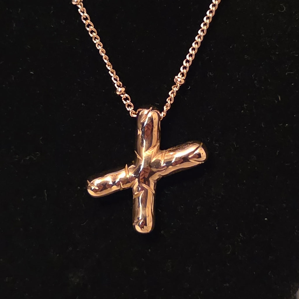 Pixie The Penguin Letter X Necklace Rose Gold Tone Puffy Coquette NIB