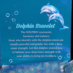 Dolphin Charm Blue Imperial Jasper 8mm Stretch Bracelet Boho NIB