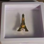 Paris Eiffel Tower Enamel Metal Brooch Vintage Pin