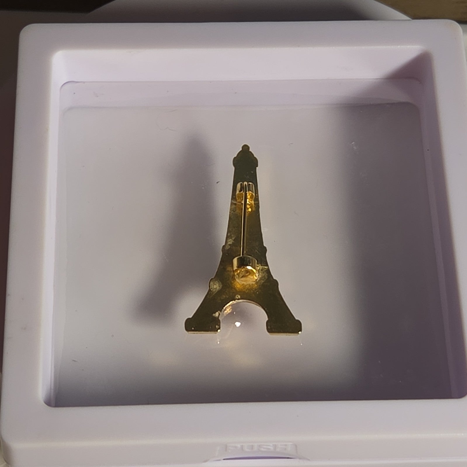 Paris Eiffel Tower Enamel Metal Brooch Vintage Pin