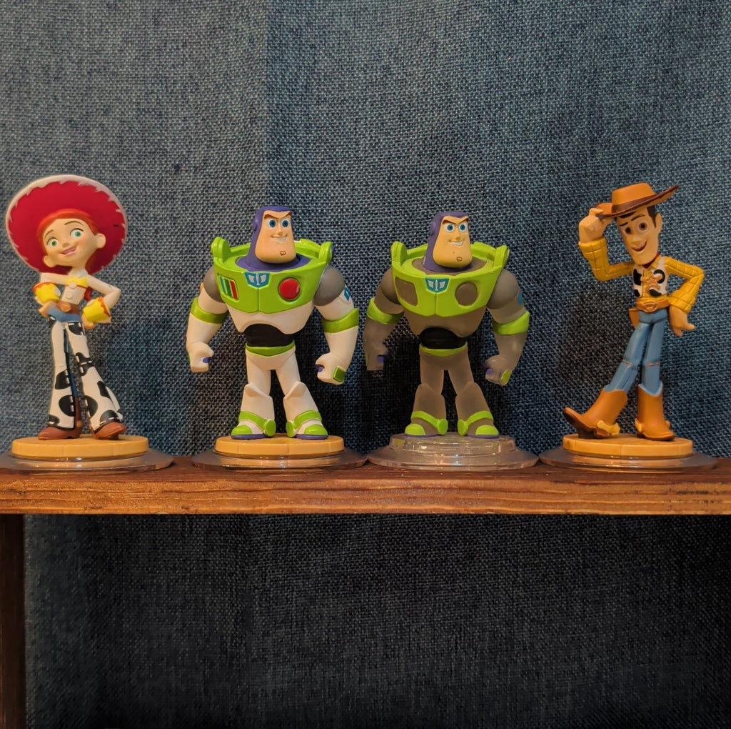 Disney Infinity 1.0 Toy Story 4 Figures Jessie Buzz Buzz Crystal Variant Woody