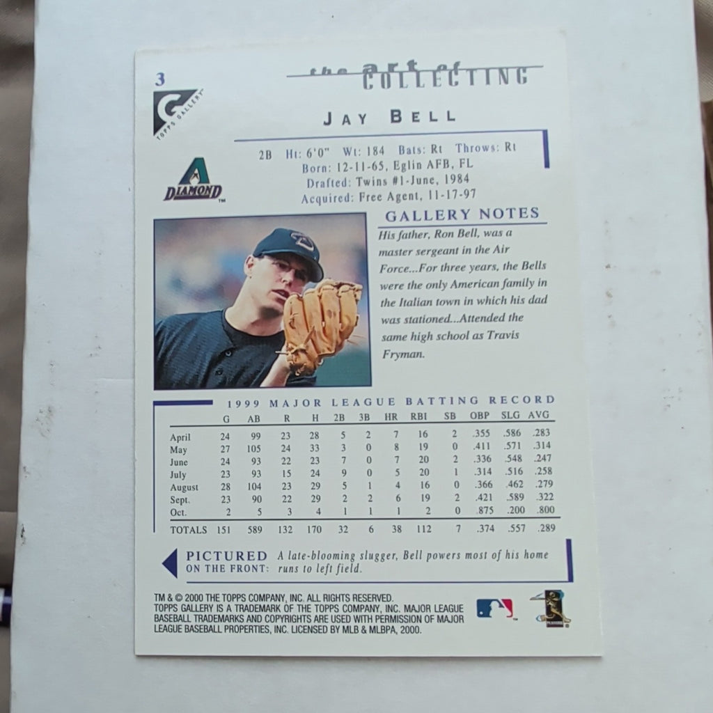 2000 Topps Gallery Jay Bell #3 Arizona Diamondbacks MLB Canvas Base Card