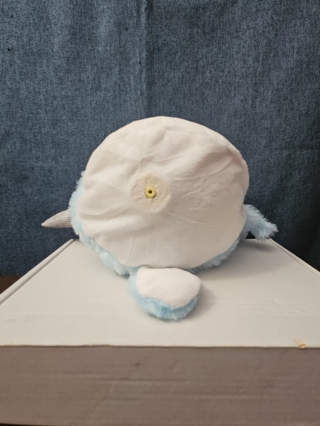Blue Narwhal Plush Ball Toy 8.25" Inflatable Bouncy Stuffed Animal Sensory Play