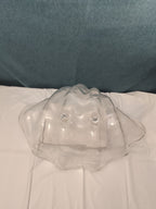 Large Acrylic Clam Shell Serving Bowl 18" Wavy Scalloped Beach House Centerpiece