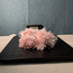 Lion Brand Fun Fur Yarn Soft Pink #101 Lot of 2 Skeins 128yds Eyelash Fluffy NEW