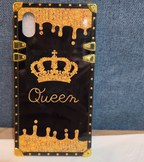 Boutique Samsung Galaxy Queen Crown Gold Square Case Shockproof