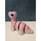 Mini Articulated Brontosaurus Fidget Toy | 3D Printed Dinosaur | Pink Purple
