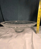 KIG Indonesia 10" Pressed Glass Bowl Starburst Floral MCM Centerpiece Serving