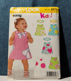 New Look 6576 Baby A-line Dress Headband 2006 Pattern Sizes NB-L UNCUT
