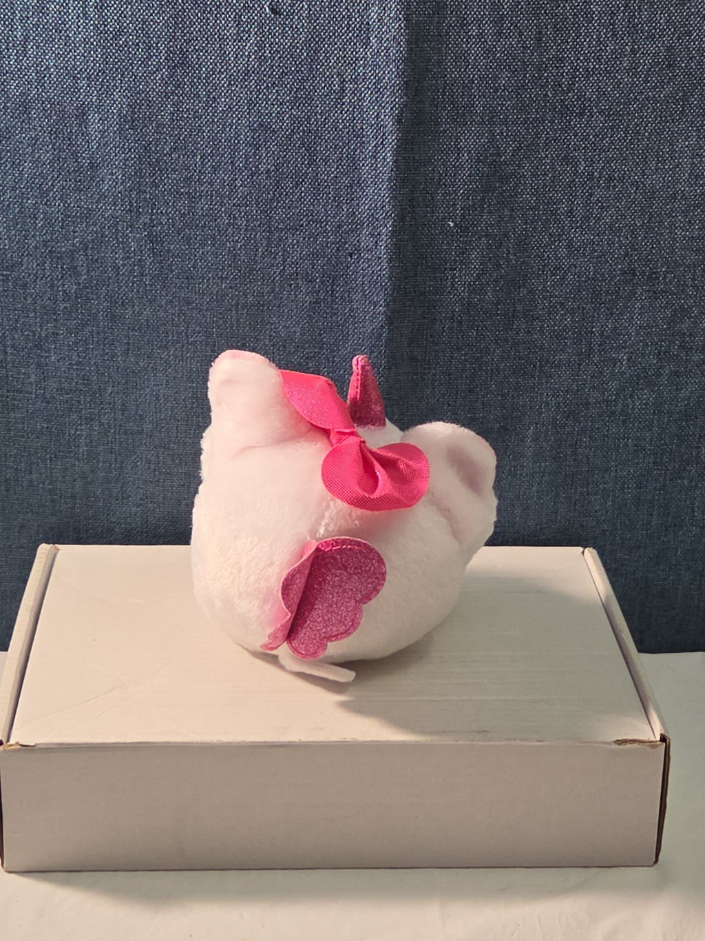 ZURU Rainbocorn Puppycorn Penny the Pug 5" Plush White Pink Bow Glitter Horn