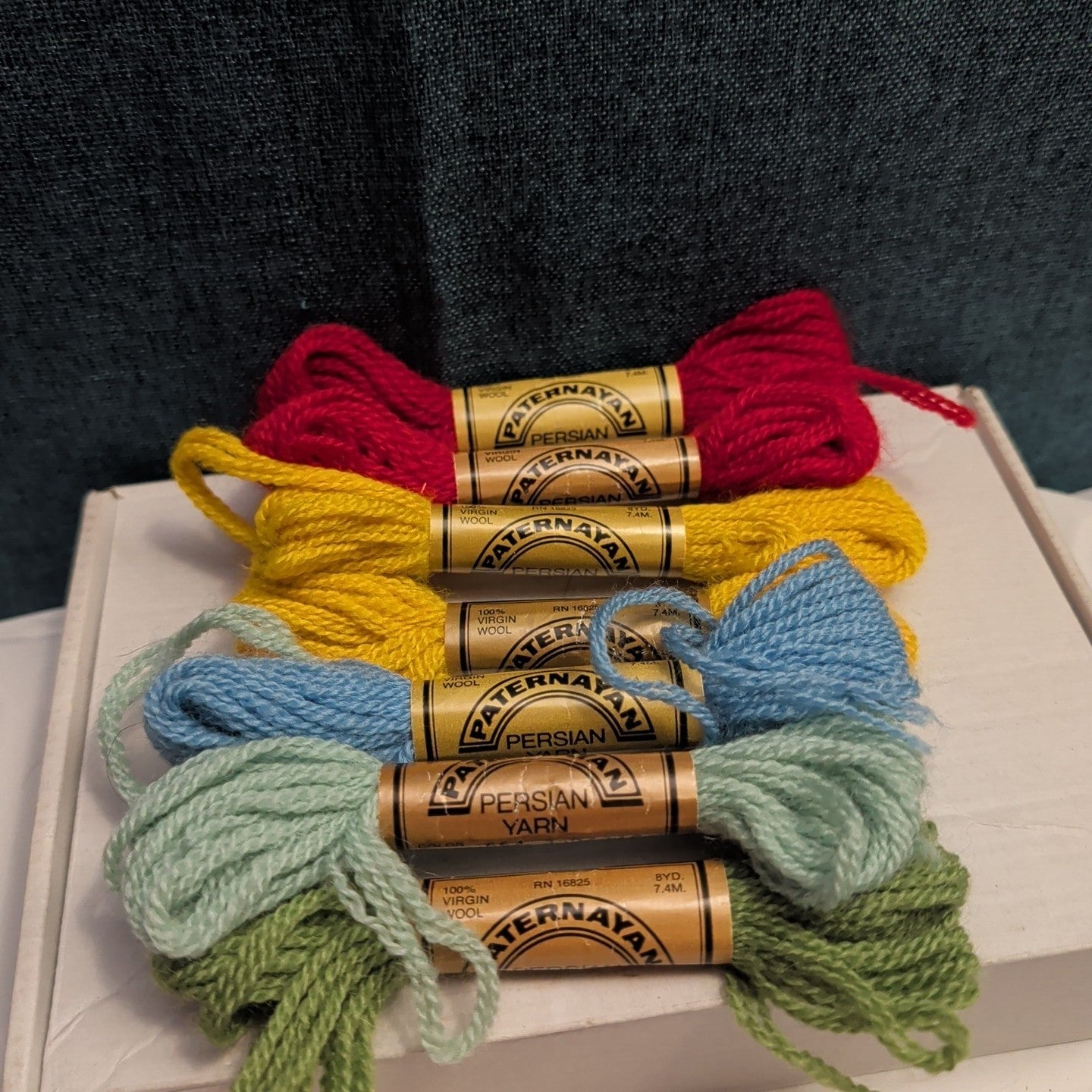 Paternayan Persian Needlepoint Wool Yarn Lot 7 Hanks 100% Virgin 3 Ply VINTAGE