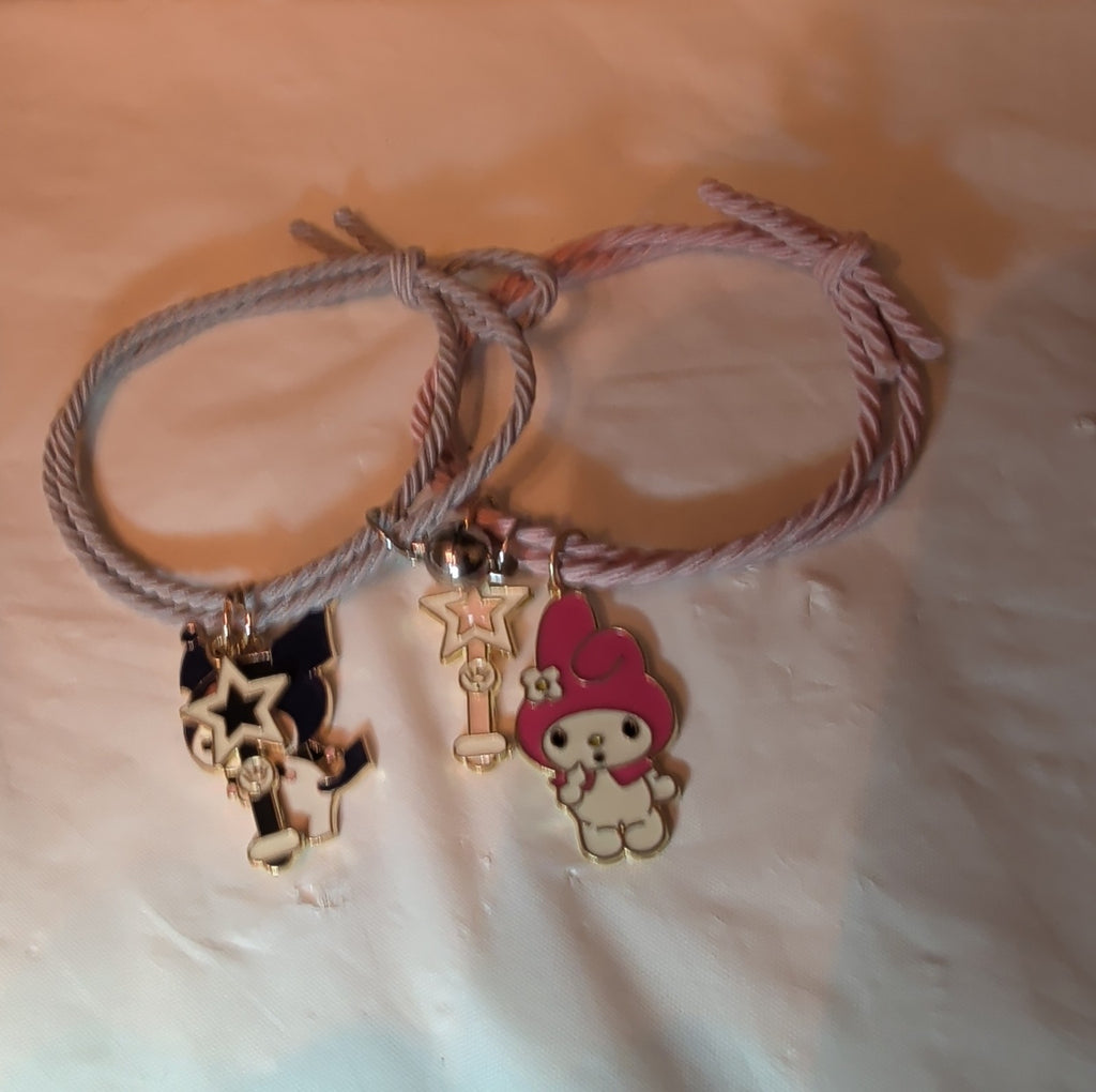 Kuromi My Melody Magnetic Friendship Bracelet Set Enamel Kawaii Y2K  OS