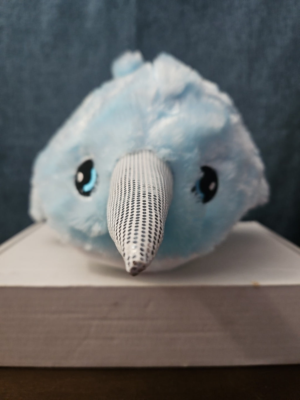 Blue Narwhal Plush Ball Toy 8.25" Inflatable Bouncy Stuffed Animal Sensory Play