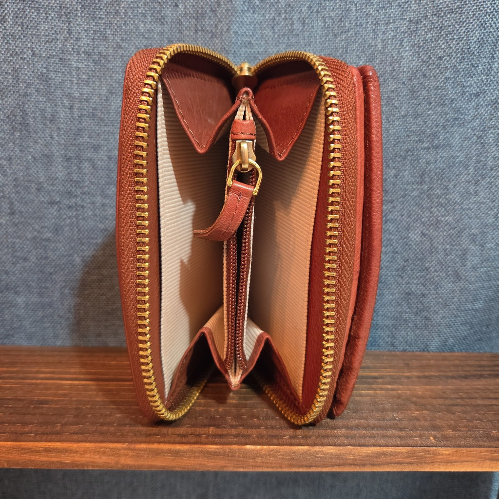 Margot New York Gina Compact Wallet Brandy Leather Boho