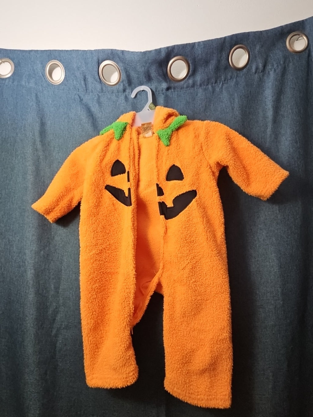 Hyde & Eek Baby Pumpkin Costume 12 Months Plush Zip Up Jack O Lantern Hooded