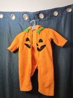 Hyde & Eek Baby Pumpkin Costume 12 Months Plush Zip Up Jack O Lantern Hooded