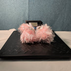Lion Brand Fun Fur Yarn Soft Pink #101 Lot of 2 Skeins 128yds Eyelash Fluffy NEW