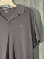 Vintage 90s Polo Ralph Lauren Shirt Men's L Navy Blue Green Pony Logo