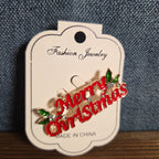 Merry Christmas Brooch Red Enamel Rhinestone Holiday Pin NWT