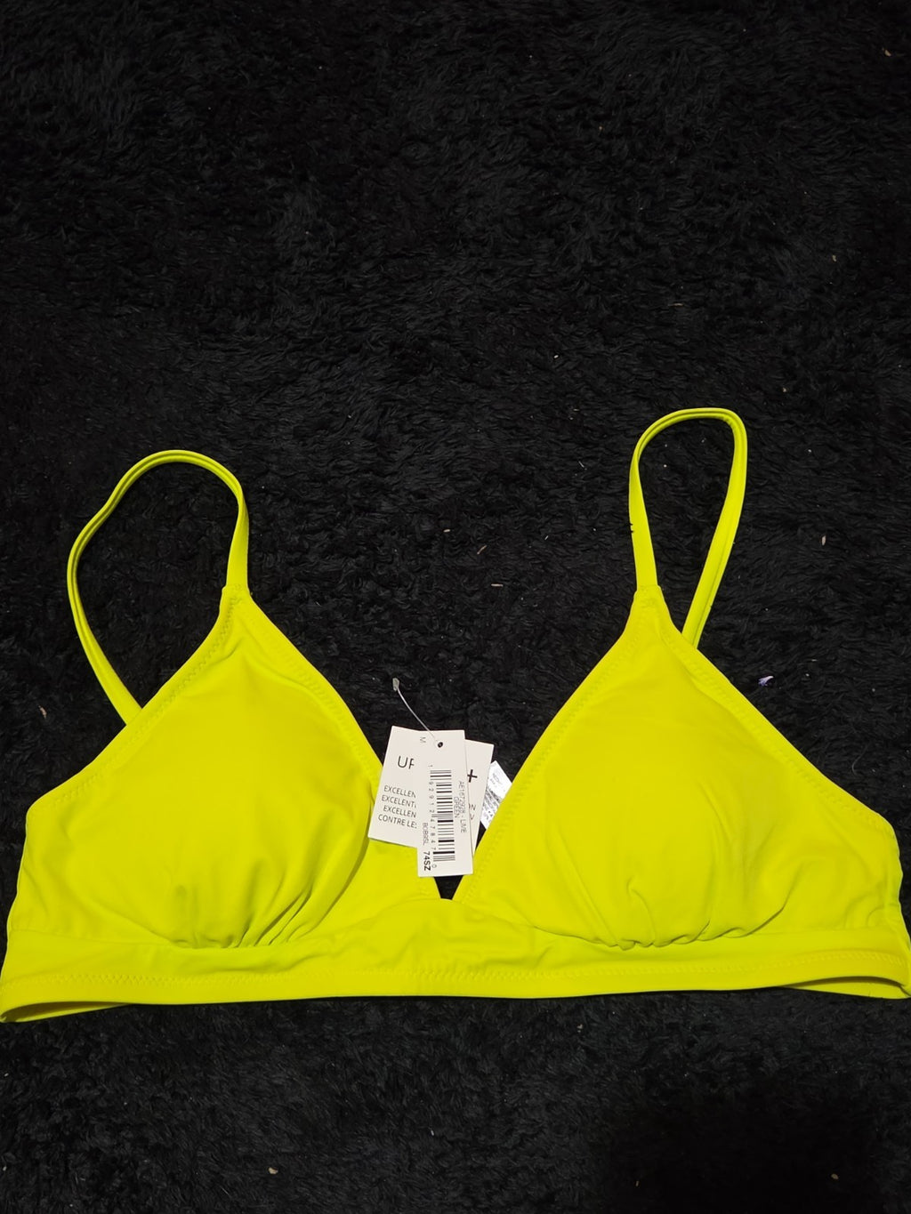 Amazon Essentials Bikini Top M Lime Green UPF 50+ Bralette Swimwear NWT Summer