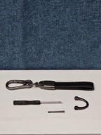 Genuine Leather GMC Car Keychain Set | Black Metal Key Ring Screwdriver Included