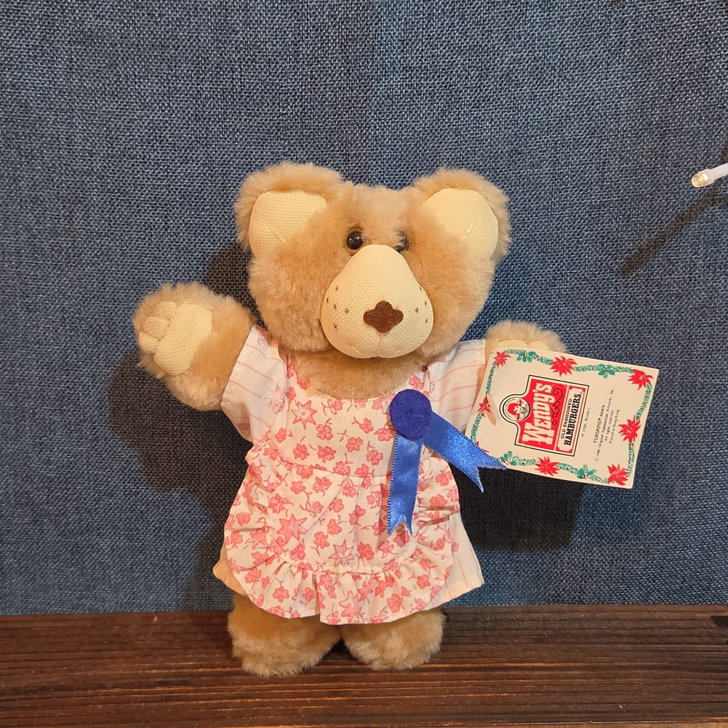 Wendy's Furskins Boone Bear Plush Plaid Outfit 1986 Vintage Holiday Tagged