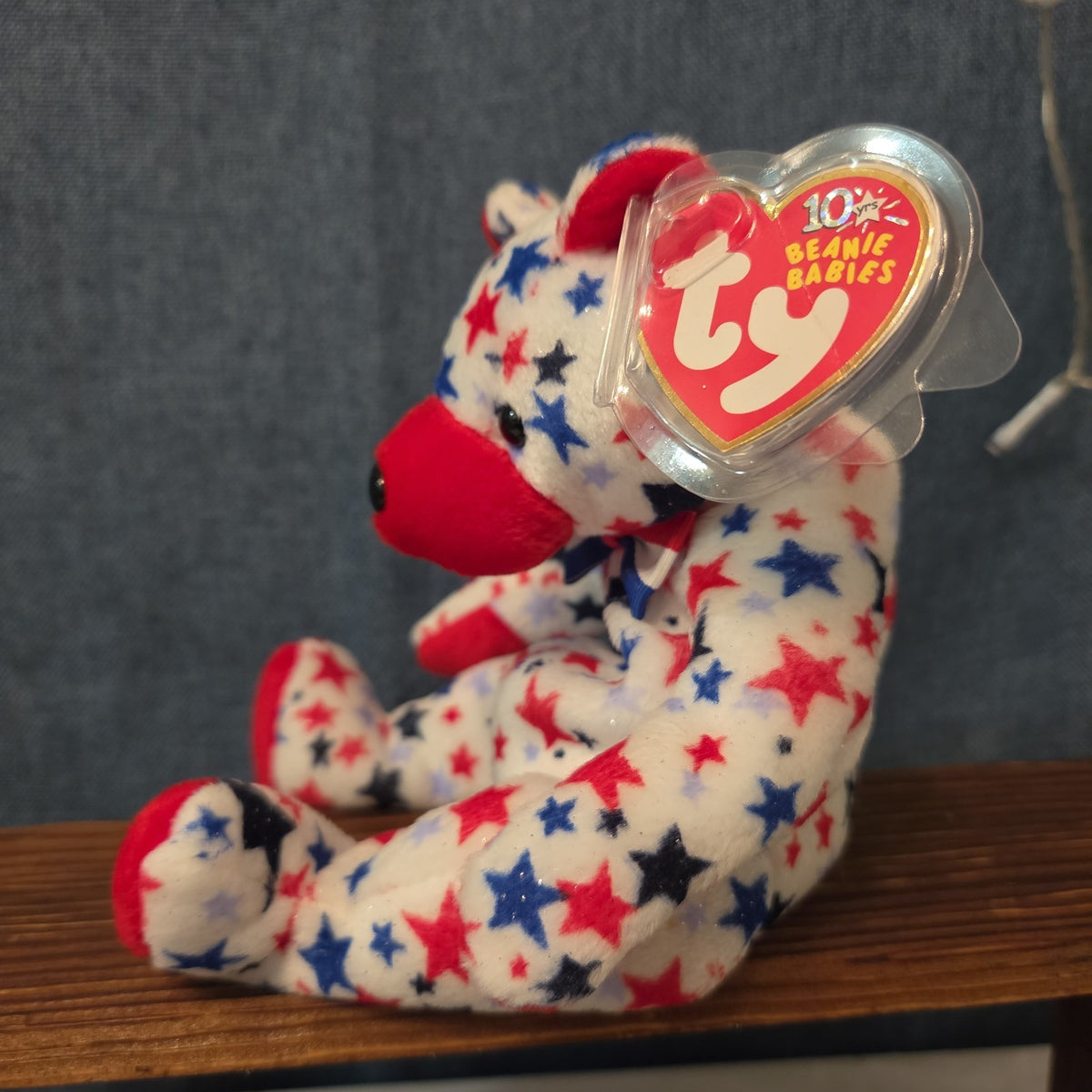 Ty Beanie Baby Red Patriotic Star Bear Plush 2003