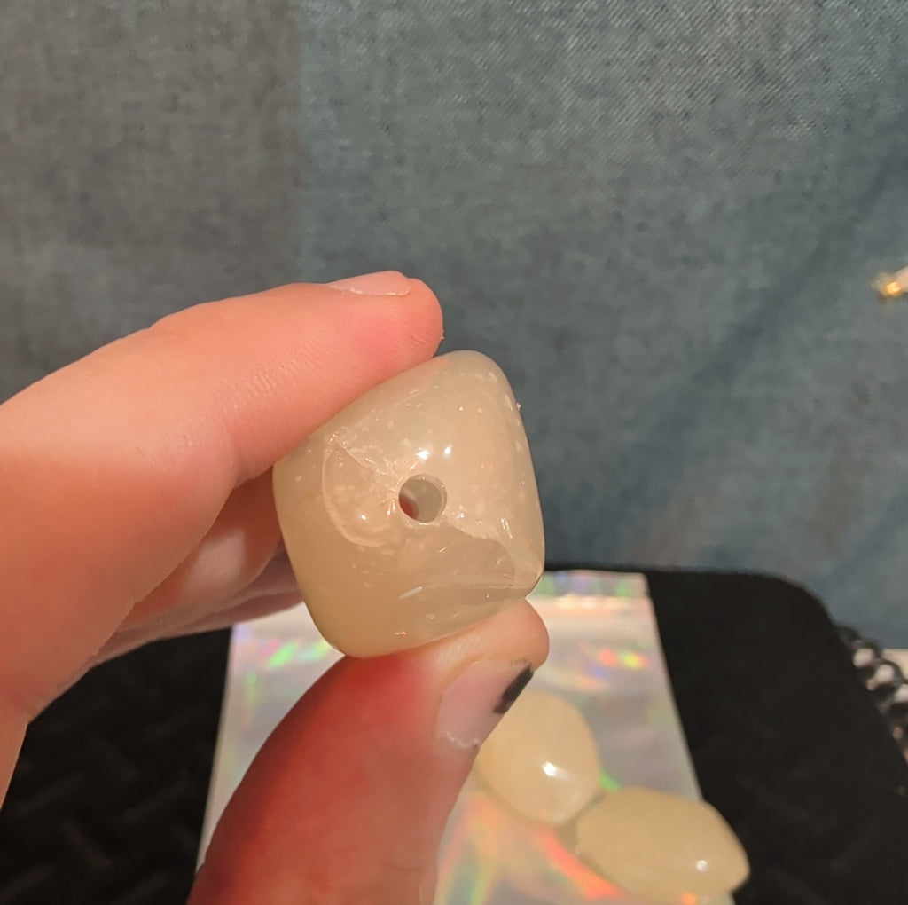 Drilled Stone Beads Peach Natural Tumbled Boho Craft