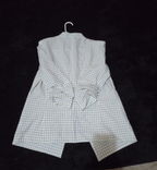Rachel Zoe Open Front Blazer Women's S White Black Check 3/4 Sleeve Ruche Size L