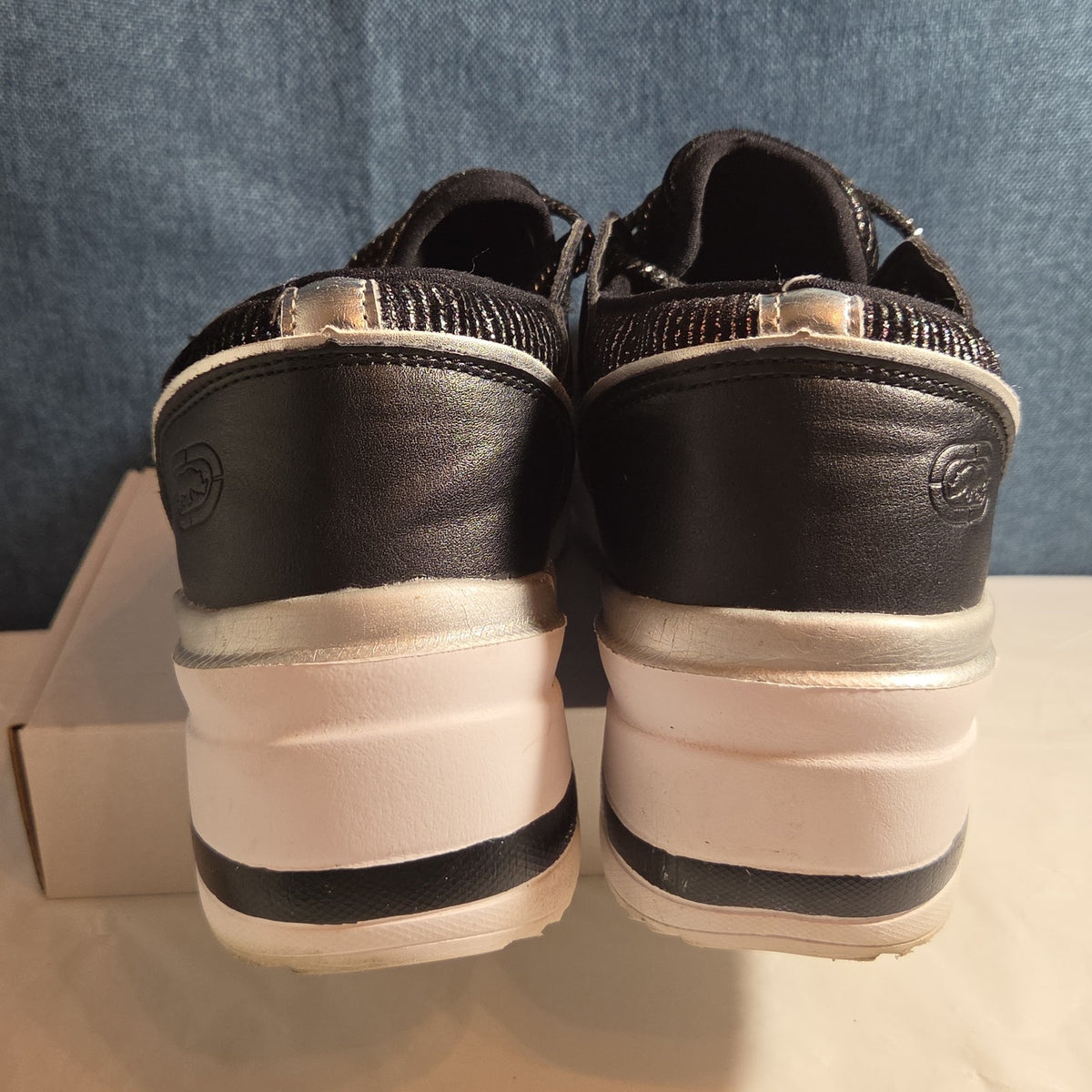 Ecko Red Black Glitter Sneakers 8.5 Georgina Shimmer Low Top Athletic Shoes