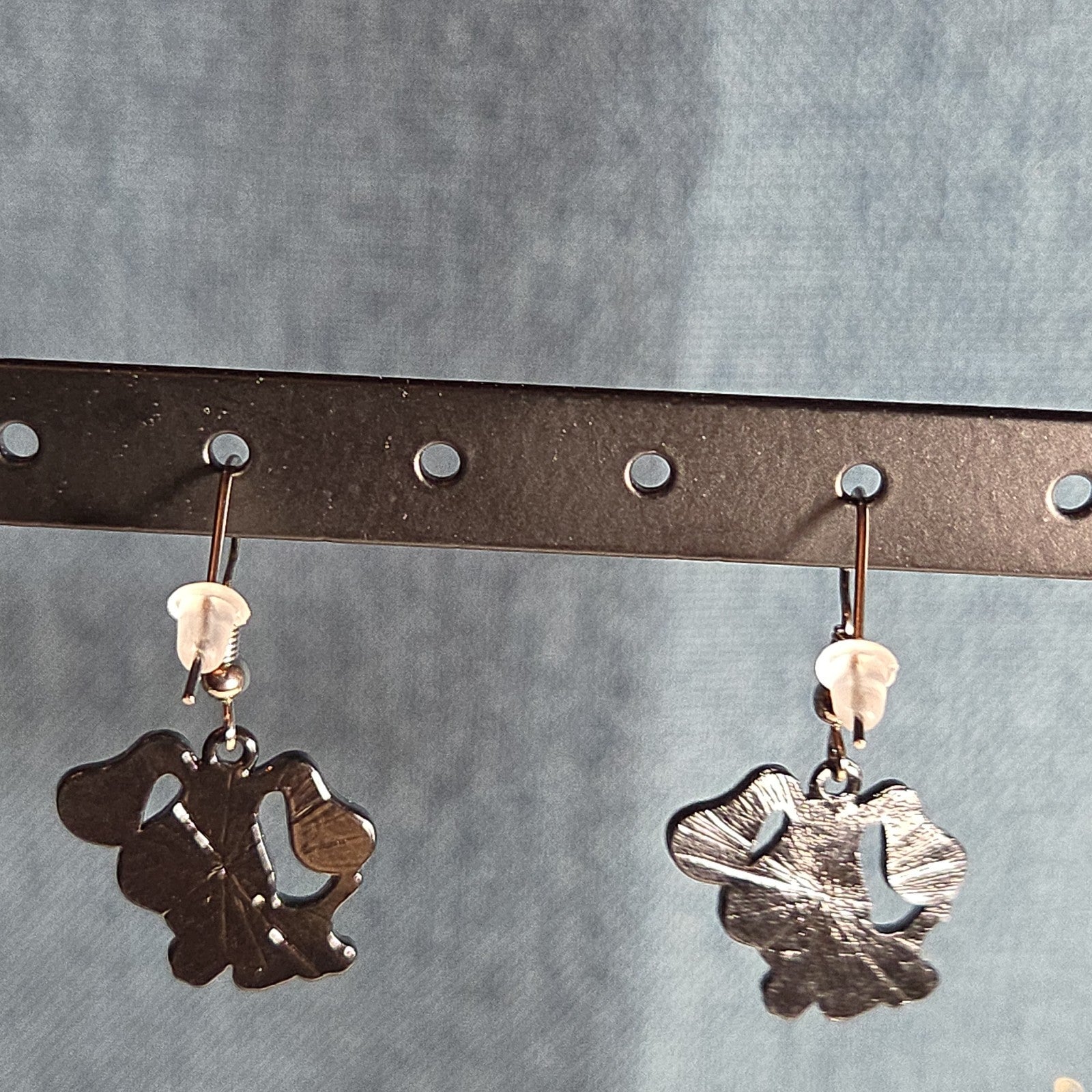 Blue Paw Print Dangle Earrings Cute Pet Lover Enamel Hook Drop Jewelry