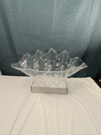 Large Acrylic Clam Shell Serving Bowl 18" Wavy Scalloped Beach House Centerpiece