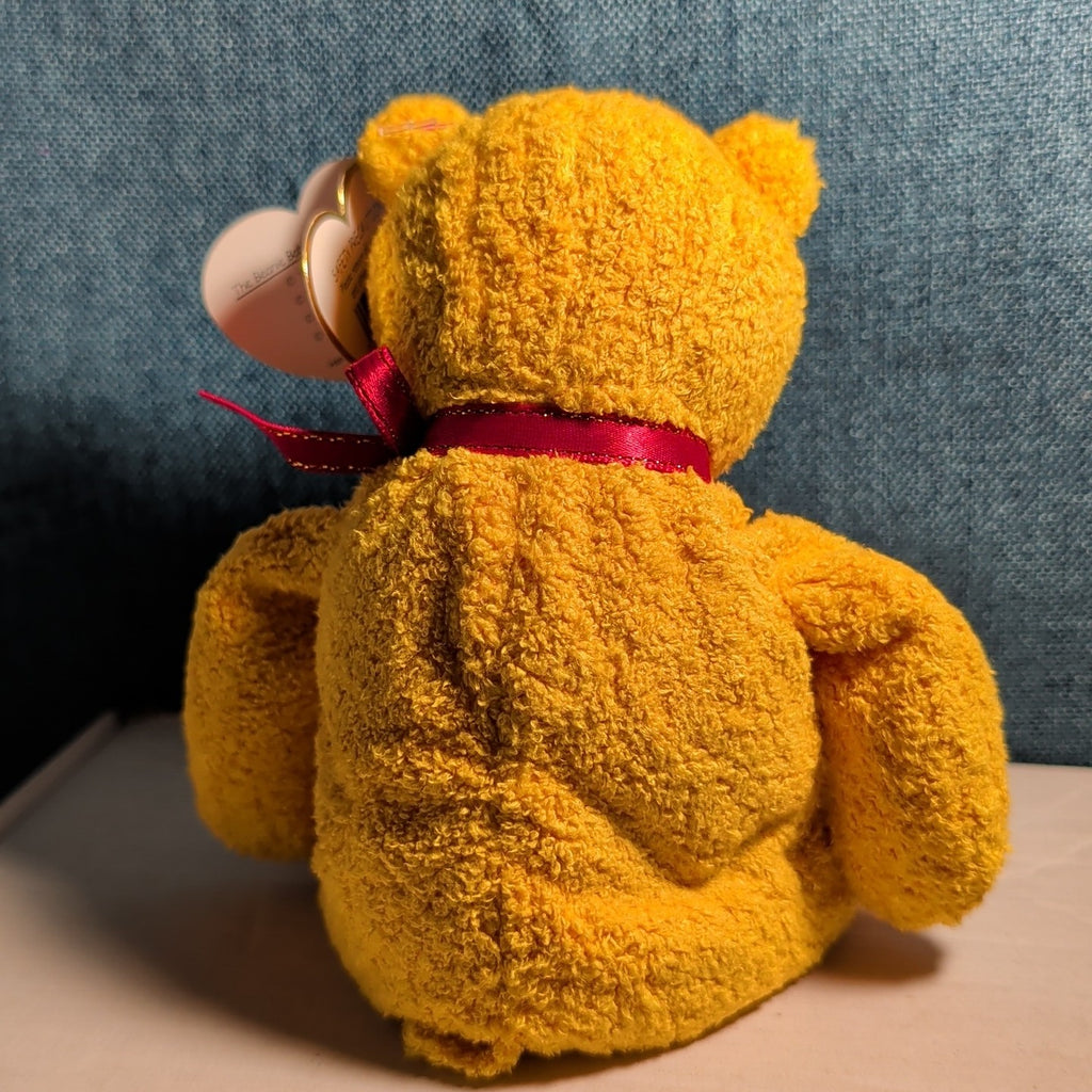 Ty Beanie Baby POOPSIE THE BEAR | 2001 Retired MWMT | Vintage Yellow Teddy Bear