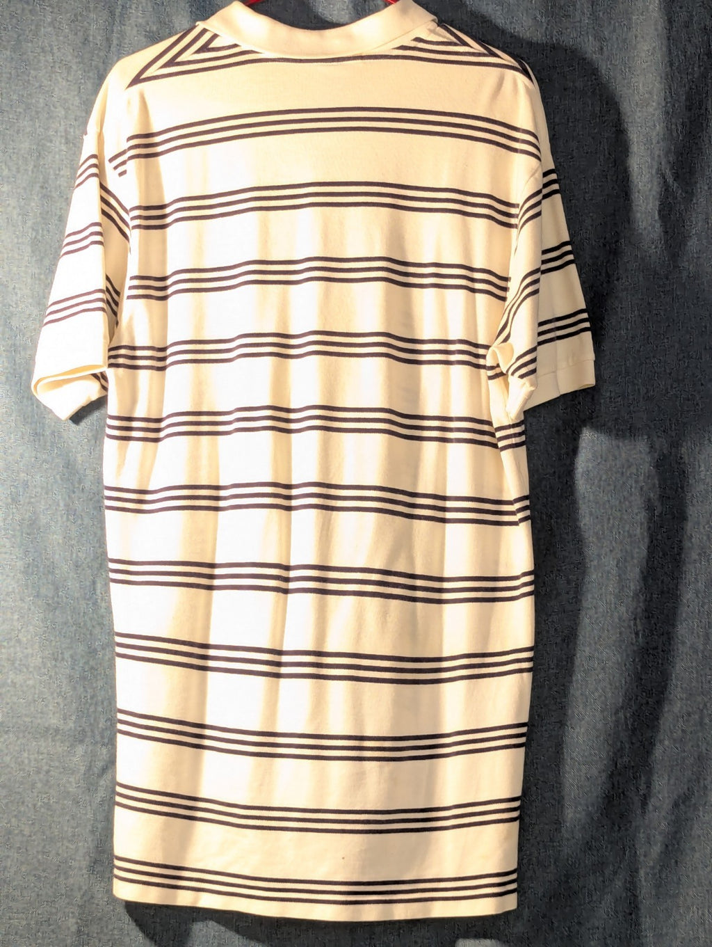 Vintage 90s Polo Ralph Lauren Shirt Men's Large Cream Navy Stripe 